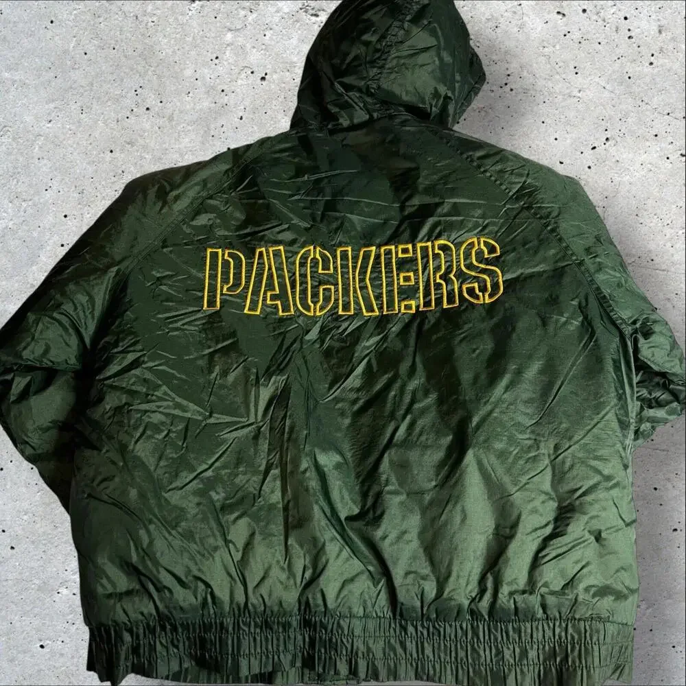 VTG 90s Game Day Green Bay Packers Colorblock Parka Jacket Mens Size L‎